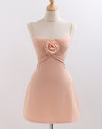 Chic Vacation Style Pink Rose Dress