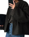 Fashionable V-Neck Woolen Cardigan for Women