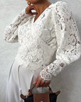 Spring Summer New V-Neck Lace Blouse