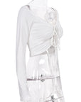 Stylish Lace-Up Long Sleeve Top for Women
