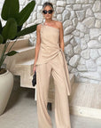 Summer Cotton Linen Two-Piece Set for Women