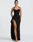 Chic Halter Neck A-Line Dress with Ruffle Hem