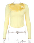 Ruffled Long Sleeve Waist Tie Top