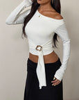 Stylish Asymmetrical Long Sleeve Top for Women