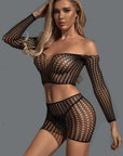 Lace Temptation Fishnet Two-Piece Dress