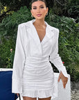 Spring Commuter Cotton Linen Suit Dress for Women