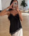 Trendy Black Lace Camisole Top for Women