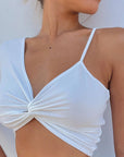 Stylish Women's Short Sleeve One-Shoulder Top