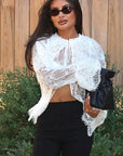 Lace Button-Up Shirt for Women