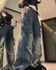 Y2K Vintage American Dark Denim Straight Leg Pants