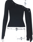 Sexy Asymmetrical Long Sleeve T-Shirt