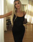 Elegant Summer Backless Dress with Rhinestones