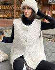 Chic White Faux Fur Vest for Women