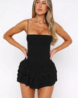 Sexy Backless Ruffle Hem Dress for Women