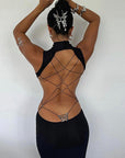 Sexy Backless Bowknot Dress for Women