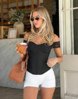 French Vintage Lace Waist Top for Summer