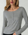 Fashionable Round Neck Long Sleeve Top
