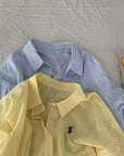 New Casual Long Sleeve Striped Polo Shirt