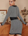 Elegant V-Neck Long Sleeve Bodycon Dress