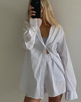 Casual Loose White Shirt and Shorts Set