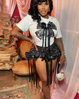 3D Butterfly Print Loose Top and Shorts Set