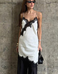 Spring Color Block Lace Splicing Dress