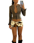 Chic Color Block Mini Skirt for Women