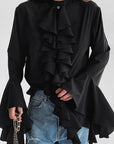 Chic Ruffle Long Sleeve Shirt for Women