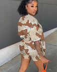 Casual Camouflage Two-Piece Set for Women
