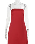 Elegant Strapless Satin Mini Dress
