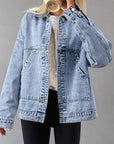 Casual Loose Shoulder Button Denim Jacket
