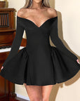 Elegant Slim Fit A-Line Long Sleeve Dress