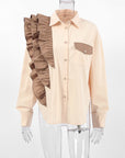 French Design Asymmetrical Shirt for Casual Wear