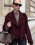 Chic Brown Woolen Coat for Women
