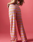 Trendy Color Block Wide Leg Pants for Women