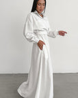French Style Wrap Shirt Dress for Women
