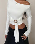 Stylish Asymmetrical Long Sleeve Top for Women