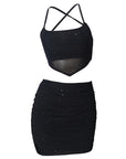 Sexy Two-Piece Lace-Up Mini Dress