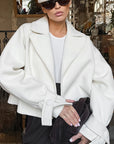 Stylish Women's Woolen Blazer with Lapel