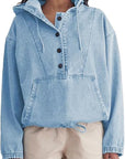 Fashionable Women's Denim Hoodie Jacket