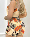 New Women's Yellow Floral Cami Set for Commuting
