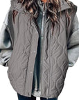 Fashionable Casual Sleeveless Cotton Vest with Zipper