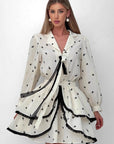 French Ruffle Floral Chiffon Dress for Women
