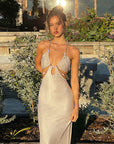 Summer Sexy Backless Dress with Chain Design