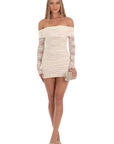 Sexy Ruched One Shoulder Lace Dress