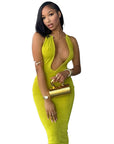 New Women's Deep V Neck Long Dress