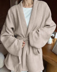 French Style V-Neck Tie Coat for Women
