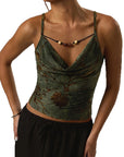 Sexy Slim Fit Floral V-Neck Camisole Top