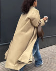 New Women's Khaki Long Trench Coat