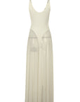 Elegant Long Dress with Sheer A-Line Design